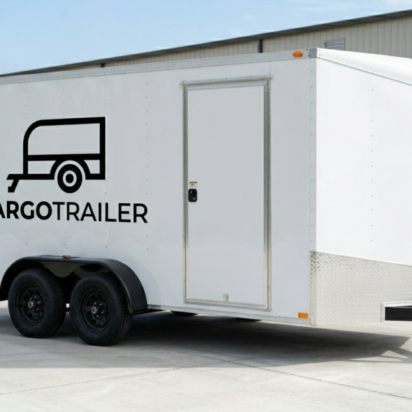 7x16 V-Nose Enclosed Cargo Trailer - Tandem Axle (White) - CARGOTRAILER