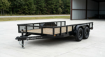 7x12 Tandem Axle Utility Trailer - Wood Deck Black - CARGOTRAILER