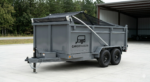 7x14 Heavy Duty Commercial Dump Trailer - 14k GVWR Gray - CARGOTRAILER