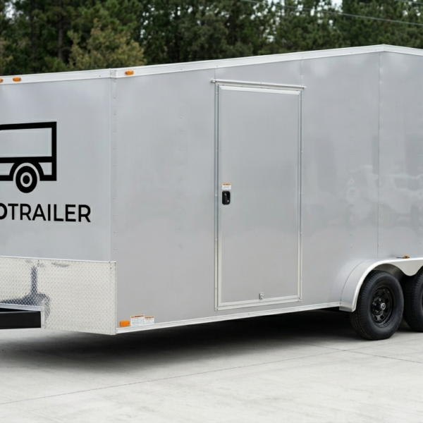 8.5x24 Enclosed Car Hauler Trailer - Tandem Axle Silver - CARGOTRAILER