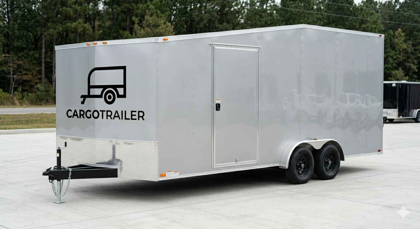 P8 i1 8.5x24 Enclosed Car Hauler Trailer - Tandem Axle Silver - CARGOTRAILER - Image 1