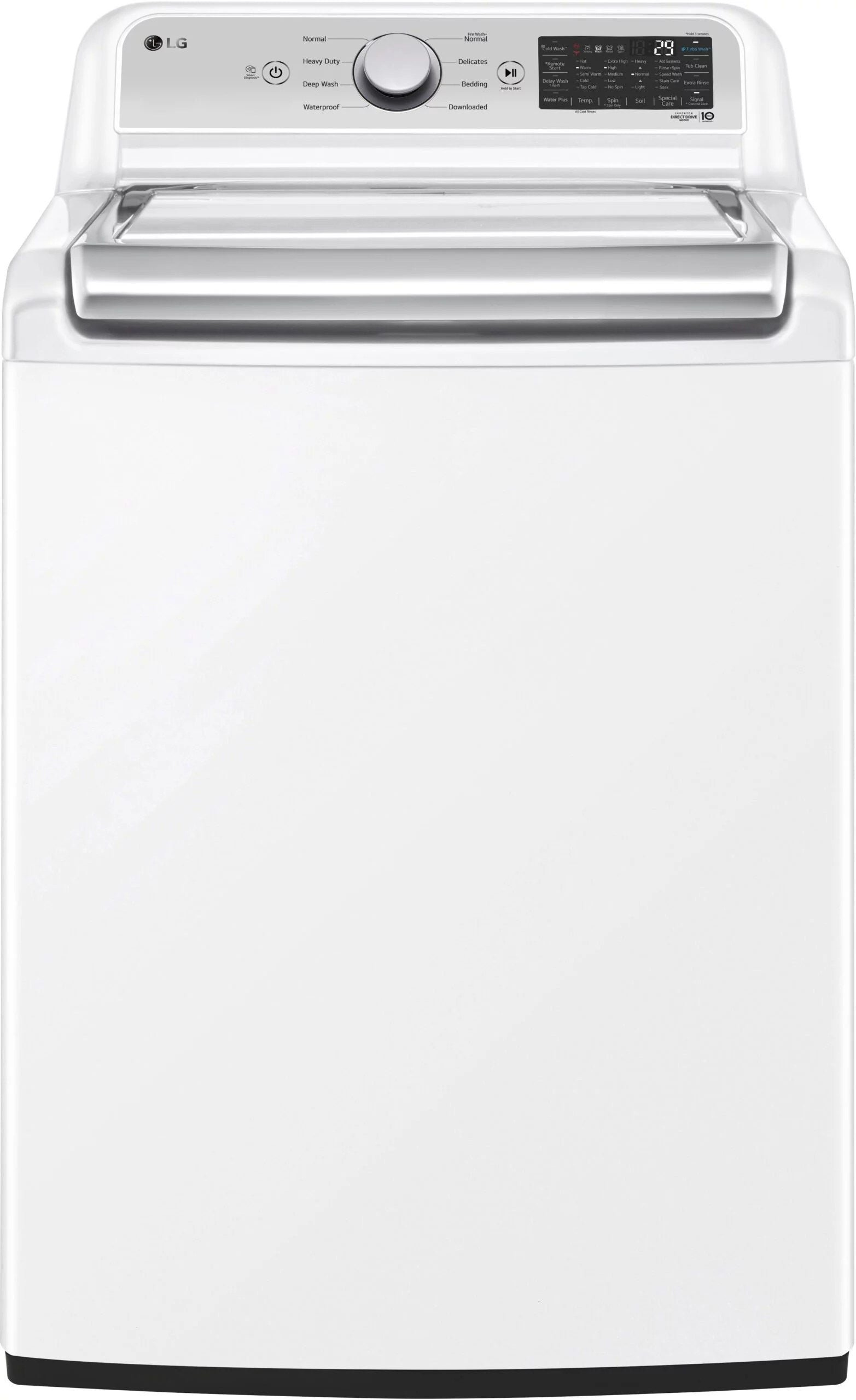 6492268_sd-scaled-1-1.jpg LG – 5.5 Cu. Ft. Smart Top Load Washer with TurboWash3D – White - Image 1