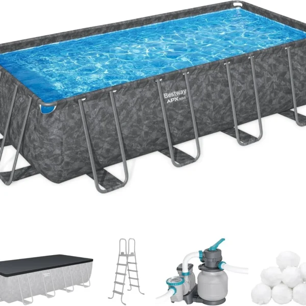 Bestway APX 365 18′ x 9′ x 52″ Rectangular Above Ground Swimming Pools