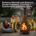 Sunnydaze 70″ Rust Patina Finish Steel Wood-Burning Chiminea with Spark Screen - Image 4