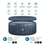 Wave Atlantic 6-Person Inflatable Hot Tub | Integrated Eco Heater | 130 Aquajet Massage System | Anti-Freeze Protection | Quick 15-Minute Setup | Gray Rattan - Image 9