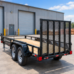 Cargotrailer 7′ x 16′ Goods Trailer – Tandem Axle, Wood Deck, Mesh Ramp Gate - Image 2
