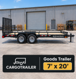 Cargotrailer 7′ x 20′ Goods Trailer – Tandem Axle, Wood Deck, Mesh Ramp Gate - Image 3