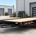 Cargotrailer 6′ x 10′ Flatbed Trailer – Tandem Axle, Wood Deck, Bi-Fold Mesh Ramp Gate