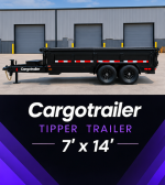 Cargotrailer 7′ x 14′ Tipper Trailer – Tandem Axle, Hydraulic Dump, Tarp Kit - Image 3