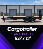 Cargotrailer 6.5′ x 12′ Plant Trailer – Tandem Axle, Stand-Up Ramps, Wood Deck - Image 3