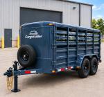 Cargotrailer 8′ x 24′ Livestock Trailer – Tandem Axle, Enclosed Roof, Rear Swing Gate