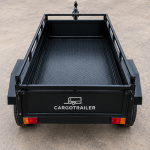 Cargotrailer 4′ x 8′ Motorbike Trailer – Single Axle, Steel Box Body, Top Rail - Image 3