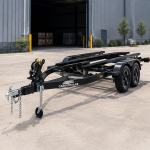 Cargotrailer 12 ft x 14 ft Jet Ski Trailer – Tandem Axle, Carpeted Bunks, Winch Stand