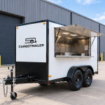 Cargotrailer 7′ x 12′ Catering Trailer – Tandem Axle, Stainless Kitchen, Serving Window