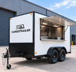 Cargotrailer 8′ x 16′ Catering Trailer – Tandem Axle, Stainless Kitchen, Serving Window